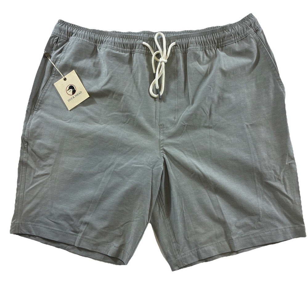 Duck Head Elastic Waist Limestone Gray Shorts Men's L New